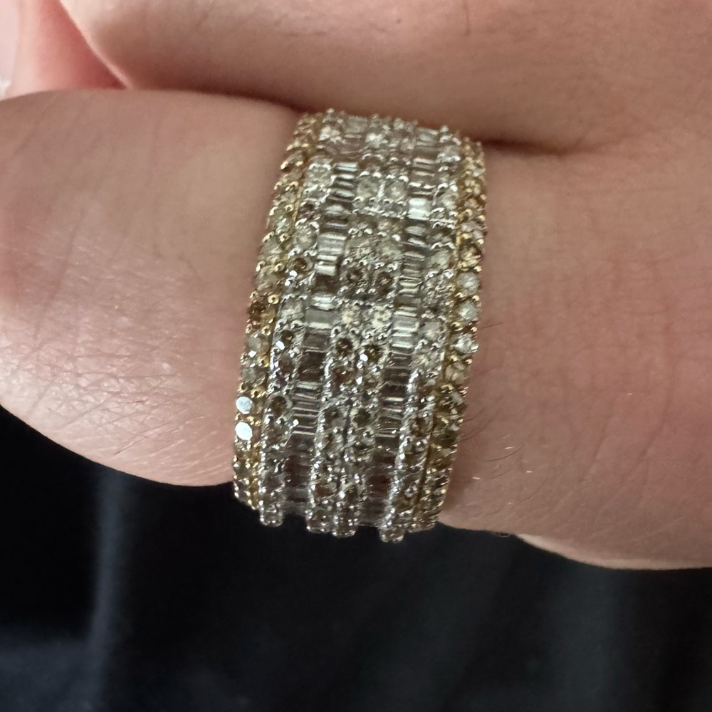 10k yellow gold 2 carat natural diamond ring size 10